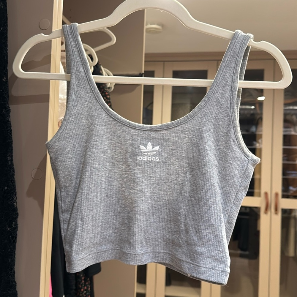 Gray adidas crop top